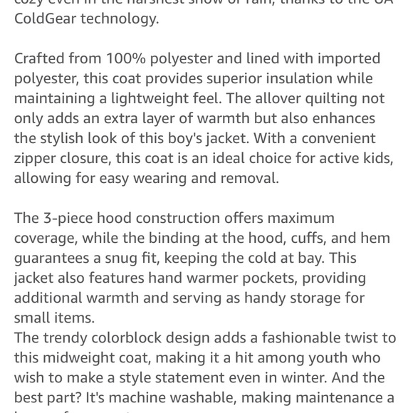 Under armour boys pronto colourblock puffer jacket - Picture 8 of 10